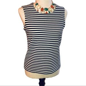 J. Crew Black & White Striped Sleeveless Top Cotton & Spandex size S